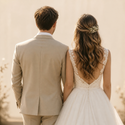 Newly married couple symbolizing new beginnings, love, and fresh start with positive crystal energy