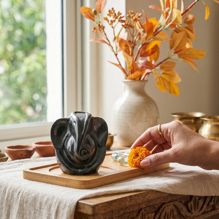 Natural Pyrite Ganesha Statue for Wealth & Obstacle Removal