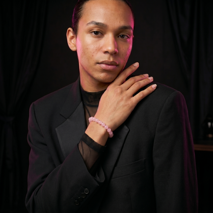 Natural Rose Quartz Bracelet for Love, Healing & Harmony