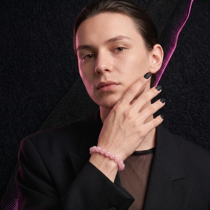 Natural Rose Quartz Bracelet for Love, Healing & Harmony