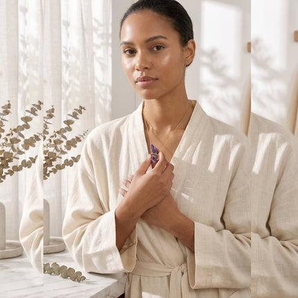 Natural Raw Amethyst Necklace for Inner Peace, Intuition & Stress Relief