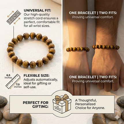 Natural Tiger Eye Bracelet for Courage, Confidence & Protection