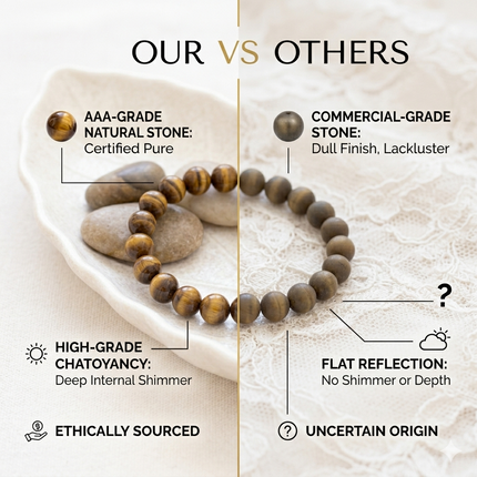 Natural Tiger Eye Bracelet for Courage, Confidence & Protection