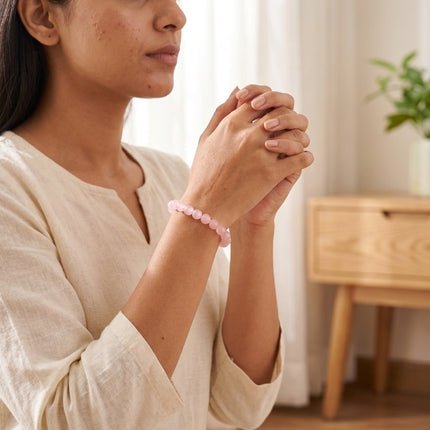 Natural Rose Quartz Bracelet for Love, Healing & Harmony