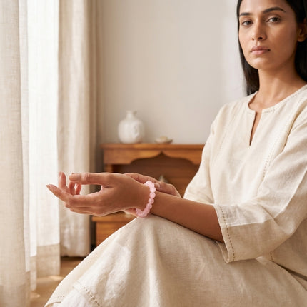 Natural Rose Quartz Bracelet for Love, Healing & Harmony